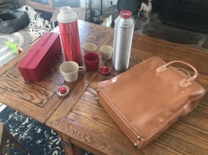 Vintage Thermos Red Picnic Kit Set ****RARE - Picture 1 of 12