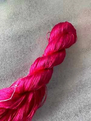 Pink 100%mulberry hand-dyed wrapping velvet flower Twistless nosplit silk thread - Image 1 of 2
