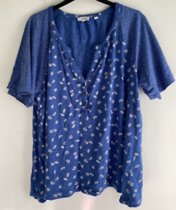 Fat Face  blue short sleeved top size 18