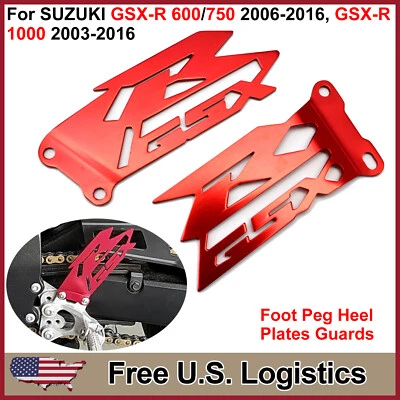 Foot Peg Heel Plates Guard - For Suzuki Gsx-r 600/750 2006-2016, 1000 2003-2016 Foto 1 de 4