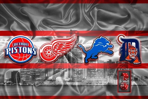 DETROIT Sports Poster Lions Tigers Red Wings Pistons Christmas 20x30in Free Ship Cover