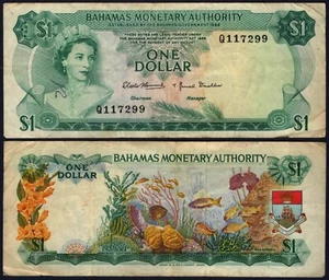 BAHAMAS 🇧🇸 P27* 1 DÓLAR* ND 1968* F/VF* VENDEDOR DE EE. UU. - Imagen 1 de 1