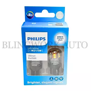 PHILIPS T20 W21/5 7443 Ultinon Pro7000 LED 6000K Dual Filament White Light Bulbs - Picture 1 of 4