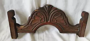 Carved Solid Oak Pediment Crest Crown Vintage 16" wide - Picture 1 of 5