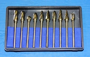 10-pc CARBIDE BURR SET – AlumaCut burrs – aluminum grinding bits – non-ferrous - Picture 1 of 1