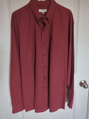 Cutter & Buck Button Down Long Sleeve Shirt Men’s XXL Maroon Classic Casual Dad - Image 1 of 4