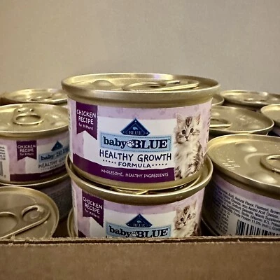 BLUE BUFFALO COMPANY, LTD Blue Buffalo Baby Blue Natural Healthy Kitten Wet Cat Food Chicken 24 Pack