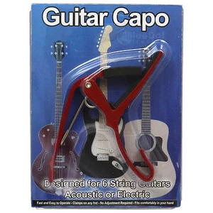 Classic Guitar Quick Change Clamp Key RED Guitar Capo Acoustic Electric~FREE SH - Picture 1 of 4