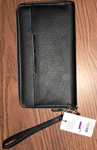 Nine West Wrist Wallet, Black, 8.5 x 4.5 x 1, Card slots, zip coin pocket - Picture 1 of 4