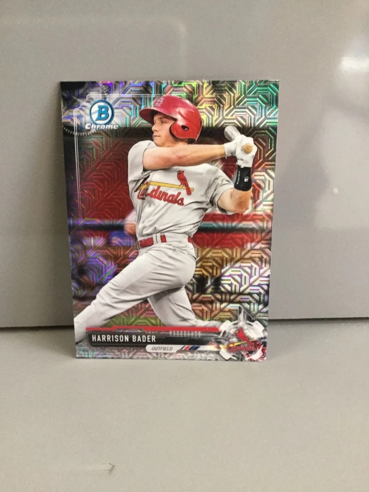 2017 Bowman Chrome Harrison Bader St. Louis Cardinals Refractor #BCP143 - Image 1 of 2
