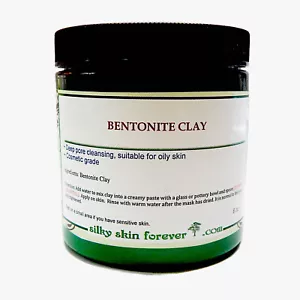 BENTONITE CLAY DEEP PORE CLEANSING DETOX FACIAL BODY MASK OILY ACNE + BRUSH 8oz - Picture 1 of 2