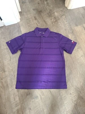 Antiguo Exclusivo Equipo TV NBC Golf Ligero Amateur Tour Púrpura Polo Raya L Foto 1 de 3