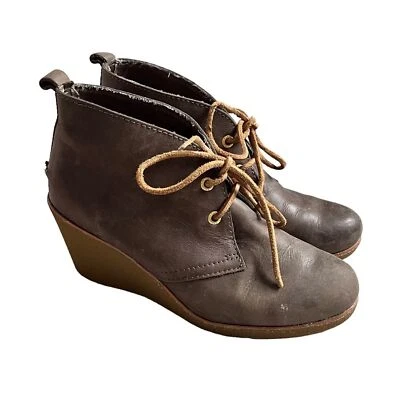 Botín de cuña Sperry Harlow marrón gris color cuero con cordones para mujer 8,5” Foto 1 de 4