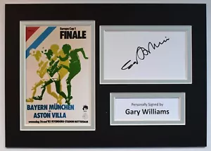 Gary Williams Signed Autograph A4 photo display Aston Villa European Cup 1982 - Picture 1 of 6