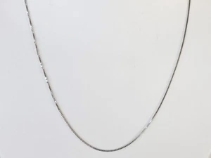 16" 10K White Gold Petite Box Chain Necklace 1.1G (AM1084606) - Picture 1 of 9