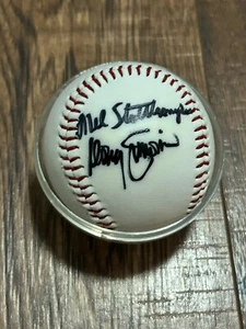 Baloncesto de béisbol autografiado por Mel Stottlemyre de los Mets de Nueva York con dos firmas MLB - Imagen 1 de 5