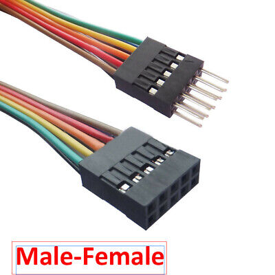 Single/Double Row DuPont 2.54mm Rainbow Cable Jumper Wire Male-Female 100-500mm • 1.60£