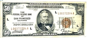 Series of 1929 National Currency San Francisco Note FR #1880-L VF Condition - Picture 1 of 2