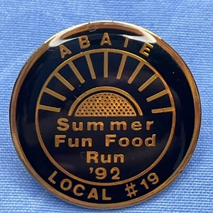 1992 ABATE SUMMER FUN FOOD RUN LOCAL #19 PIN - Bild 1 von 4