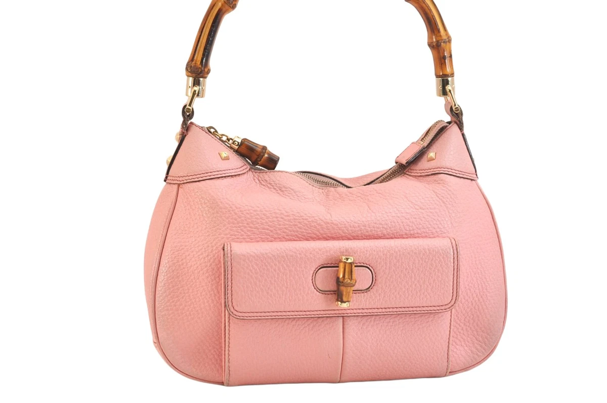 GUCCIヴィンテージ　バンプーハンドバック USED うすいピンク Gucci Bamboo Pink Bags & Handbags for Women for sale | eBay