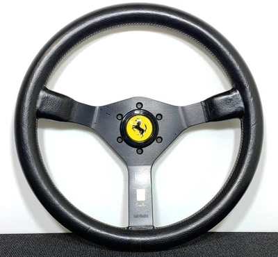 MOMO Cavallino 360mm Leather Steering Wheel 1979 w/ Horn Button JDM Toyota Mazda - Imagem 1 de 4