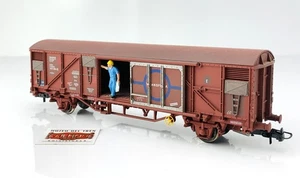 CC8 - ELECTROTREN H0 1460K - VAGÓN CERRADO TRASNSFESA Gbs ENVEJECIDO CON FIGURAS - Bild 1 von 4