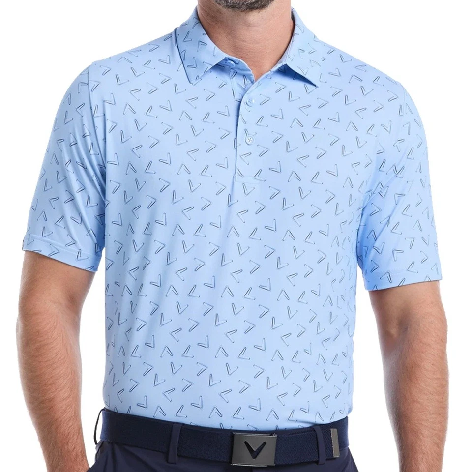NUEVO Polo para hombre Callaway Golf estampado Chevron en todas partes - Elige talla y color Foto 1 de 1