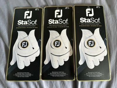 New Footjoy StaSof Leather Men's Medium-Large M-L - Lot of 3 Golf Gloves - Image 1 of 4