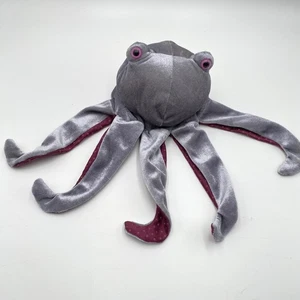 Octopus Hand Puppet 9" Plush Gray Caltoy Animal Toy Jellyfish Kids Sea Creature - Picture 1 of 7
