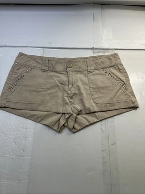 Pantalones cortos Express para mujer lentejuelas tiro bajo caqui talla 6 #2168 Foto 1 de 4