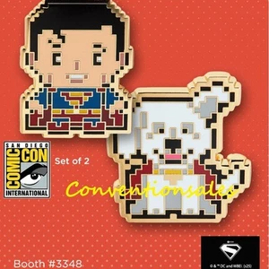 SDCC 2025 HALLMARK MOVIE SUPERMAN & KRYPTO PXL8 ENAMEL PIN SET presale - Picture 1 of 1