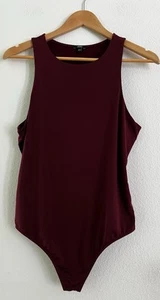 Express Body Contour Compression Thong Body Suit Burgundy Womens Large L Y2K - Picture 1 of 18