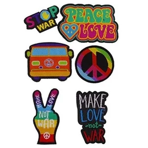 Puro Patch Sticker Phone Case Removable Peace-Love Hippie Stop-War - Picture 1 of 1