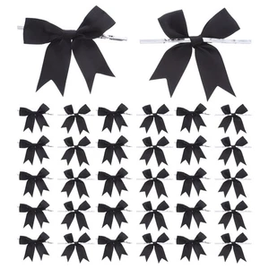  50 Pezzi Mini Fiocchi Nastro Artigianato Cravatta Twist per Avvolgere Piccoli Sacchetti Trattamento Natale - Foto 1 di 17