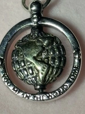 Pandora Silver & 14K Gold Spinning World/Globe Dangle Charm - Image 1 of 4