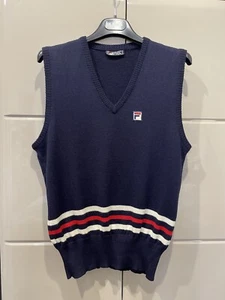 Fila Bjorn Borg BJ Vintage 80s Tennis Wool Vest Gilet Top Tank US 38 IT 48 - Picture 1 of 15