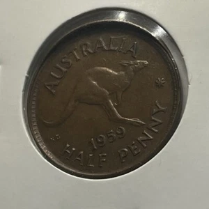1959 Half Penny Coin - Off Centre Misstrike Error Lip - Scarce Predecimal Collar - Picture 1 of 8
