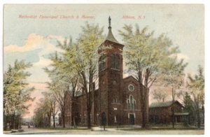 c1910 Stck.: Methodist Episcopal Church & Manse - Albion, New York - Bild 1 von 2