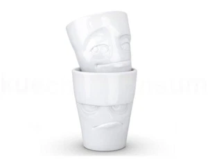 Henkeltasse Teetasse 2er Set Gesichtstasse TV Tasse Kaffeebecher Kaffeepott 1 - Bild 1 von 6