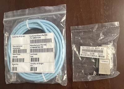 CISCO 74-0495-01 (modular adapter) w/ FOXCONN Category 5 Cable (5ft) Bundle - Image 1 of 4