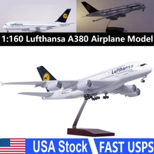 19.88-inch Lufthansa A380 Airplane Model Voice Control With LED Light Wheel Gift - Picture 1 of 12