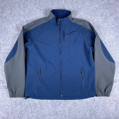 Chaqueta Diamante Negra Para Hombre Grande Azul Gris Cremallera Completa Softshell Forrada de Vellón Foto 1 de 4