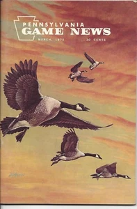 Pennsylvania Game News March 1975 cover by J. M. Roever Canada Geese - Picture 1 of 1