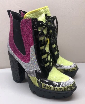 Nuevas Botas Cape Robbin para Mujer 8 Nell Sirena Lentejuelas Brillo Plataforma Drag Club Foto 1 de 4