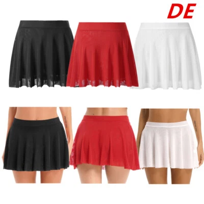 DE Damen Minirock Faltenrock Double Layers Ruffle Rock Hohe Taille Unterrock - Bild 1 von 3