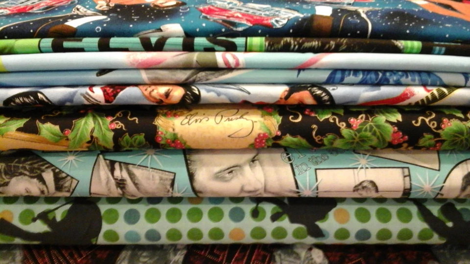 Elvis Presley Fabric NEW HALF YARD VIP Cranston~ Shamson & Son ~ I COMBINE SHIP