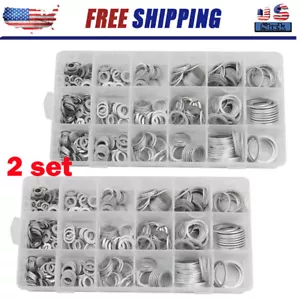 900Pcs Oil Drain Plug Crush Aluminum Gaskets Washer Assortment Sealing Ring Tool - Picture 1 of 8