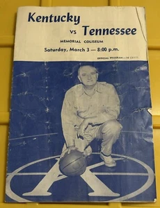 Rare 1955 1956 Kentucky Basketball Program ADOLPH RUPP Cover vs TENNESSEE - Picture 1 of 9