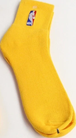NBA Gold Warriors Lakers Nuggets Pacers Men’s XL (13-15) Quarter Socks - New Cover