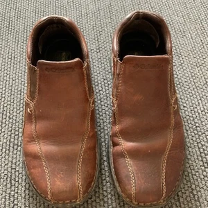 COLUMBIA Andrew Brown Sz 8 M Men Gore Leather Slip-On Loafers, Pre-Owned - Picture 1 of 4